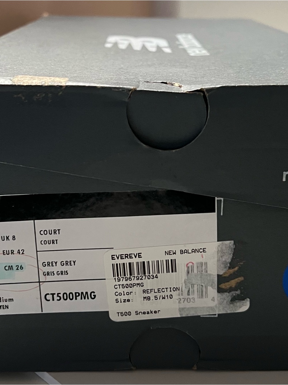 New Balance T500 Grey Low-Top Sneakers - Picture 15 of 15